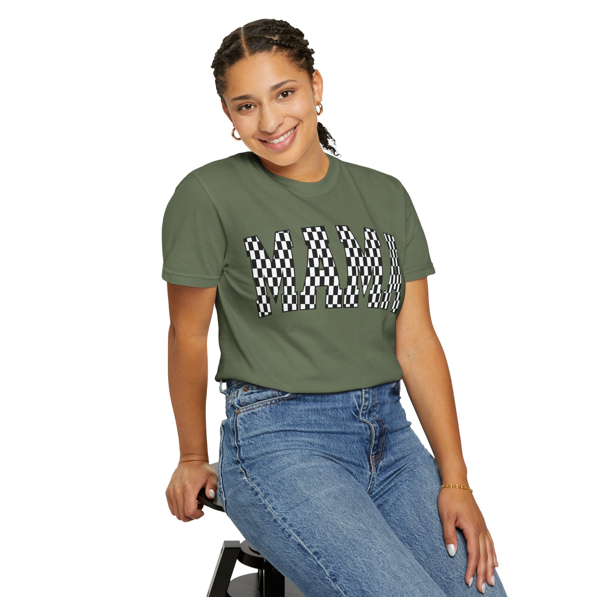 MAMA Checkered Comfort Colors T-Shirt