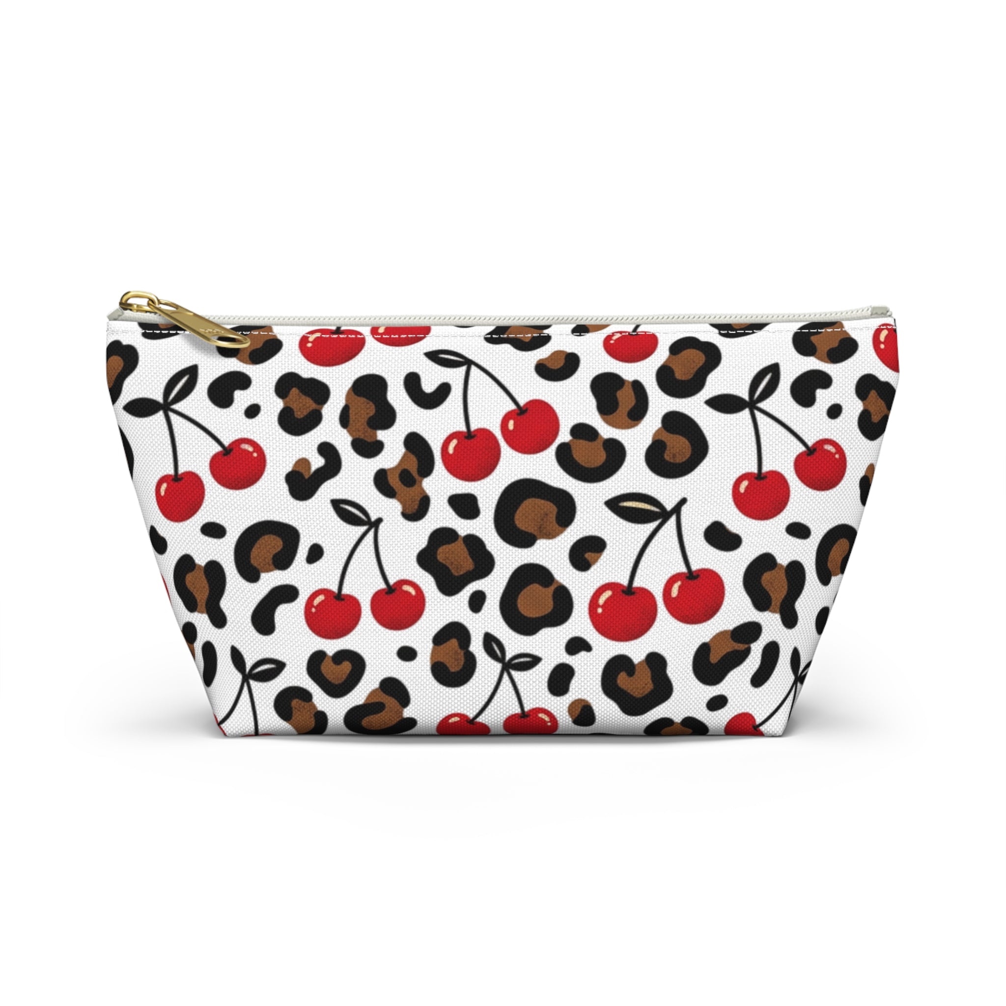Cherry Leopard Makeup Bag