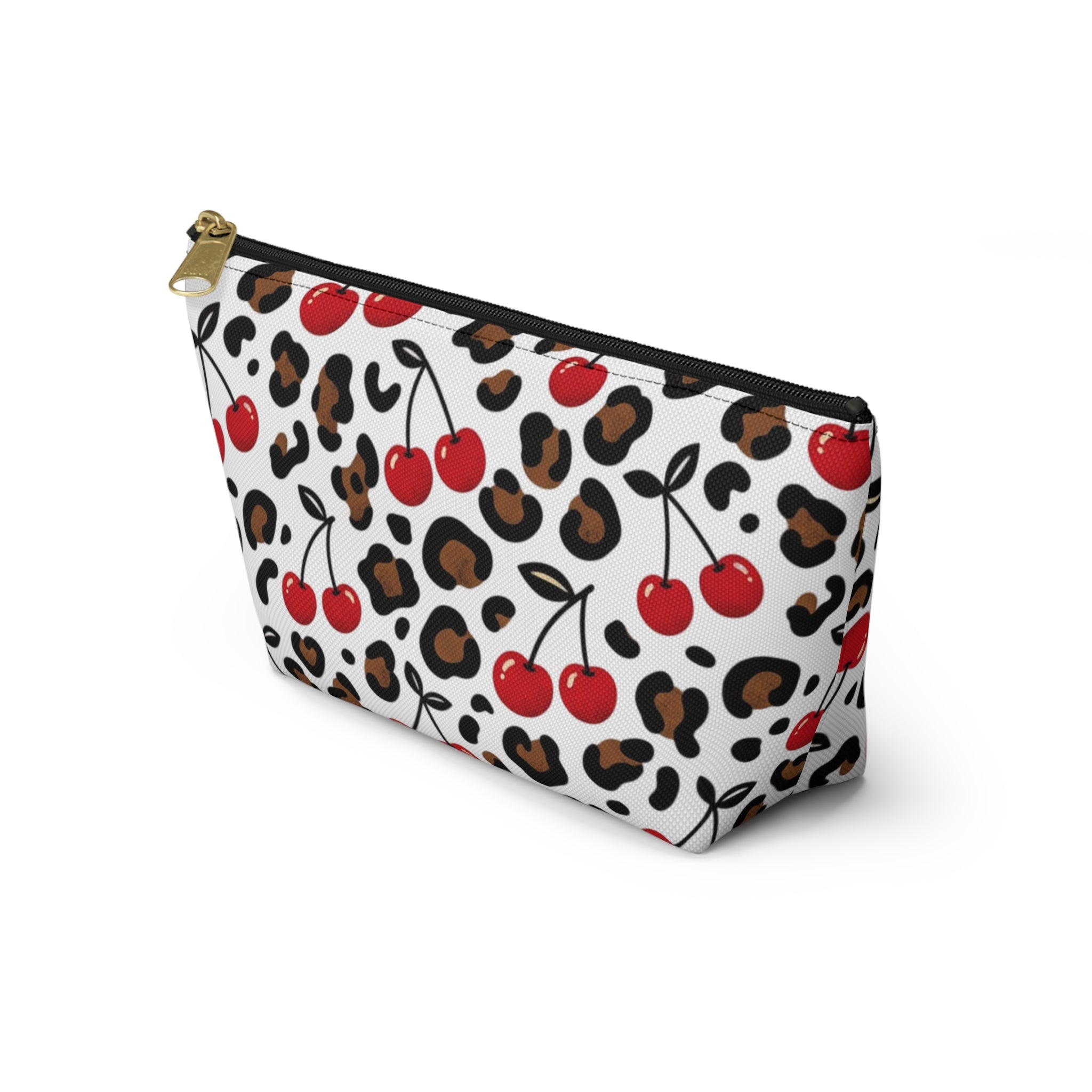 Cherry Leopard Makeup Bag