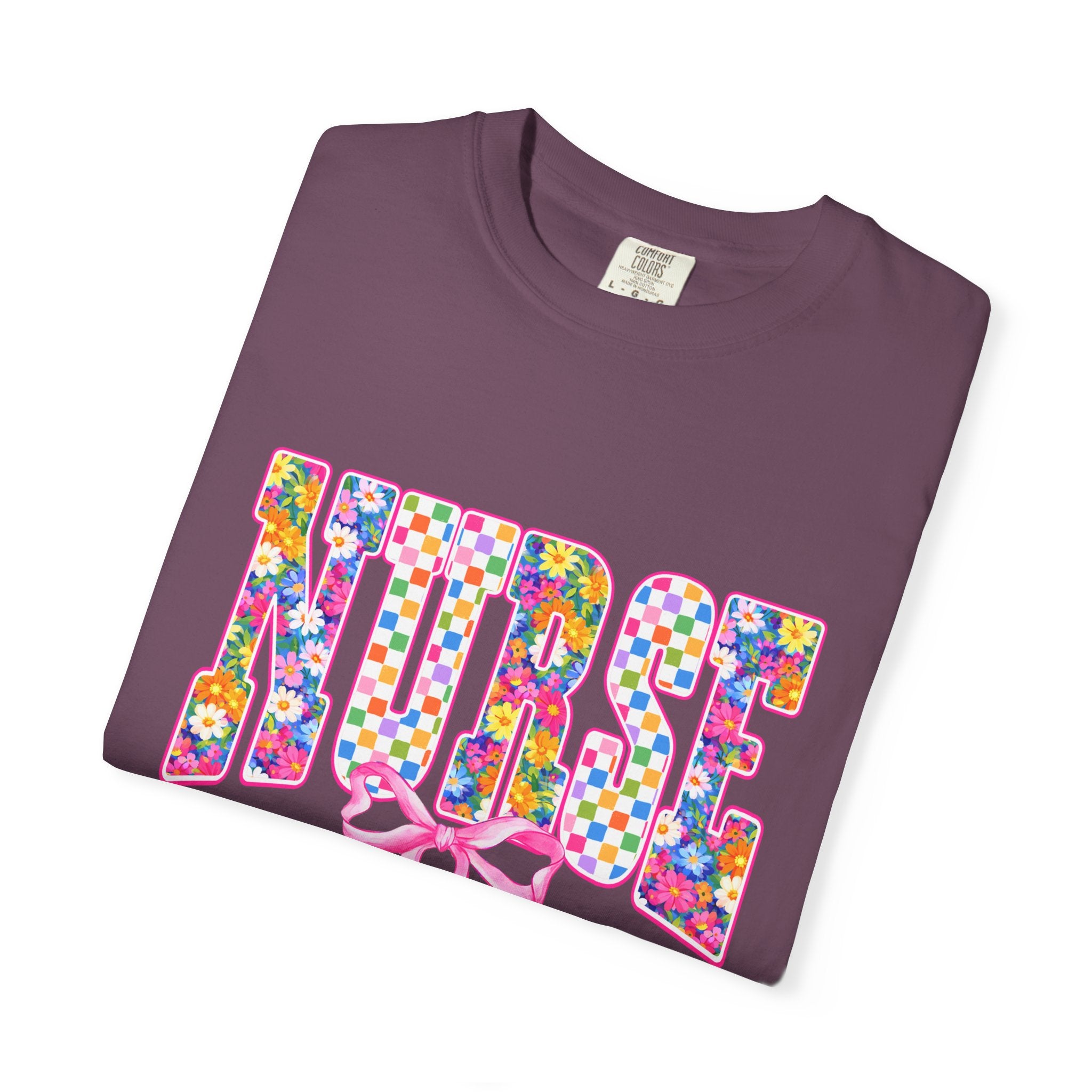 "NURSE" Floral Graphic T-Shirt