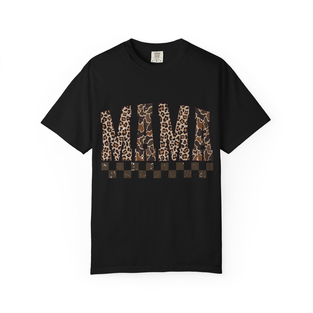 Mama  Leopard-Checkered Print T-Shirt