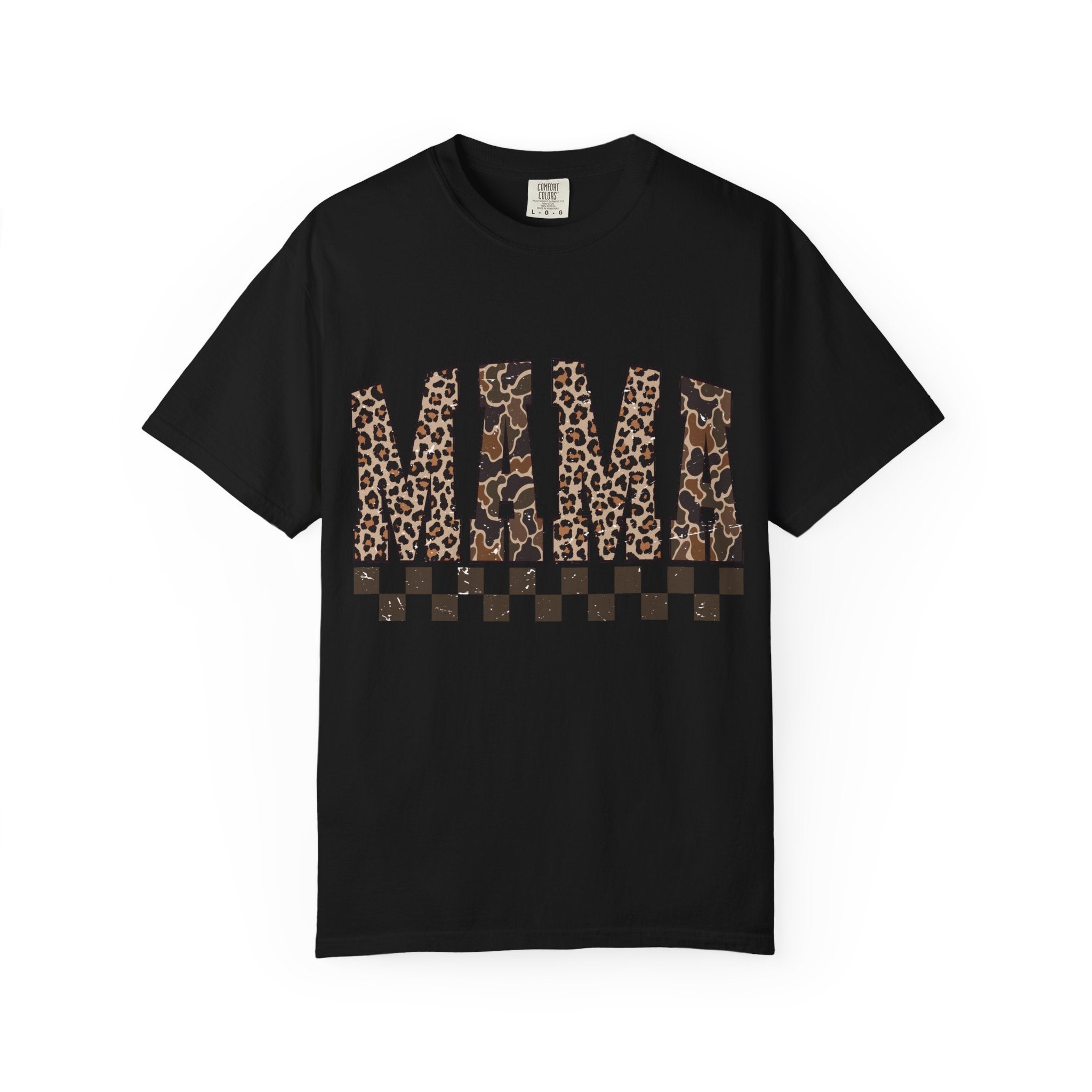 Mama  Leopard-Checkered Print T-Shirt