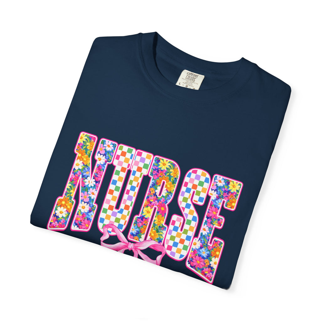 "NURSE" Floral Graphic T-Shirt