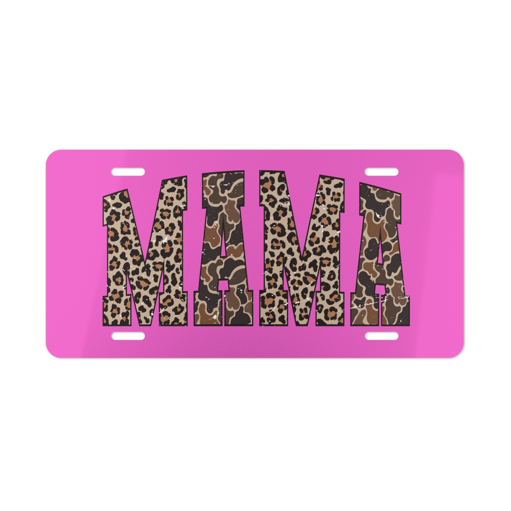 Mama Leopard Print License Plate