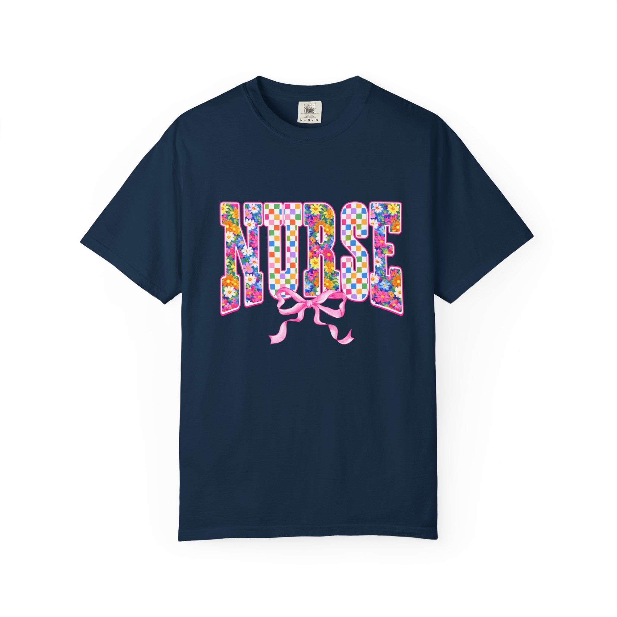 "NURSE" Floral Graphic T-Shirt