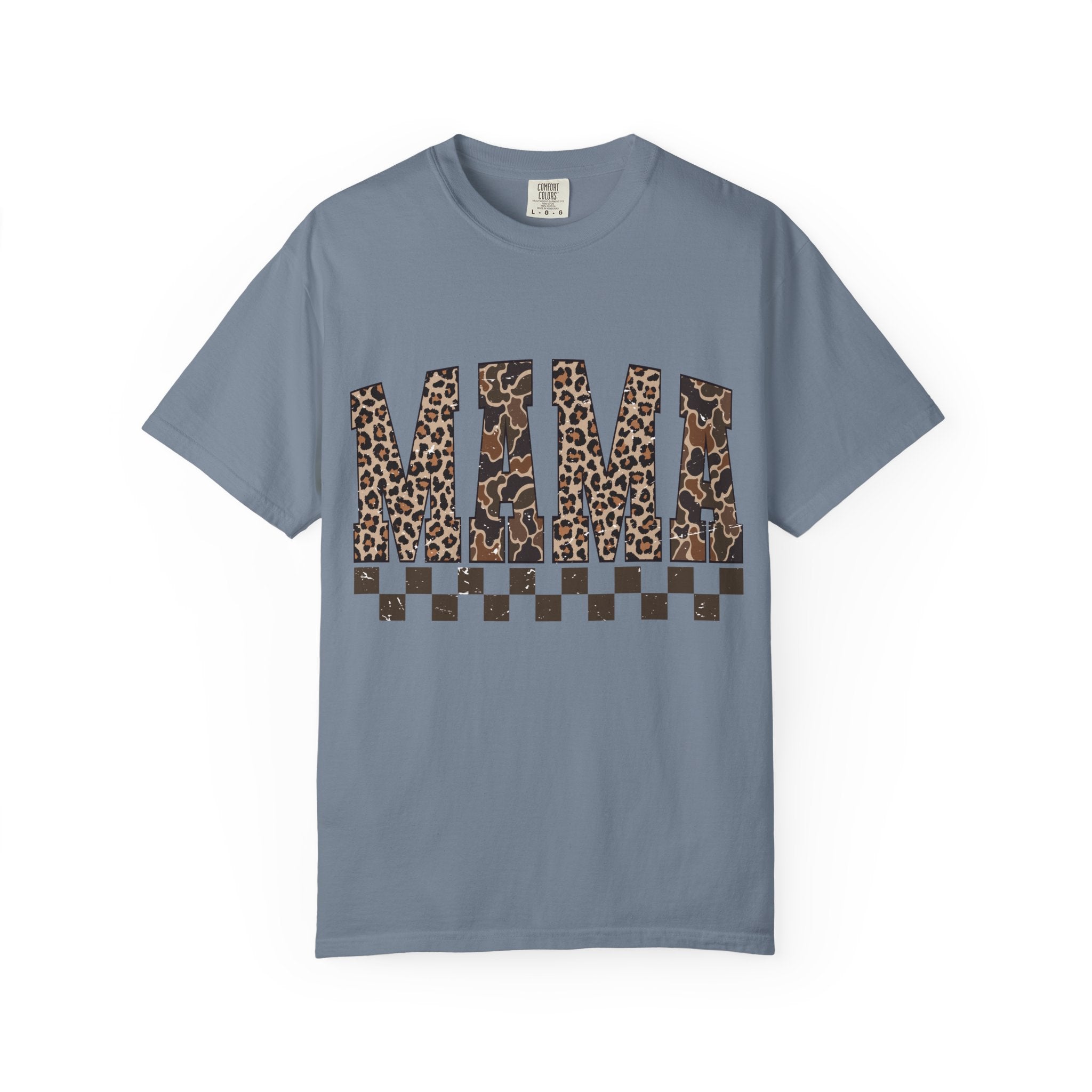 Mama  Leopard-Checkered Print T-Shirt