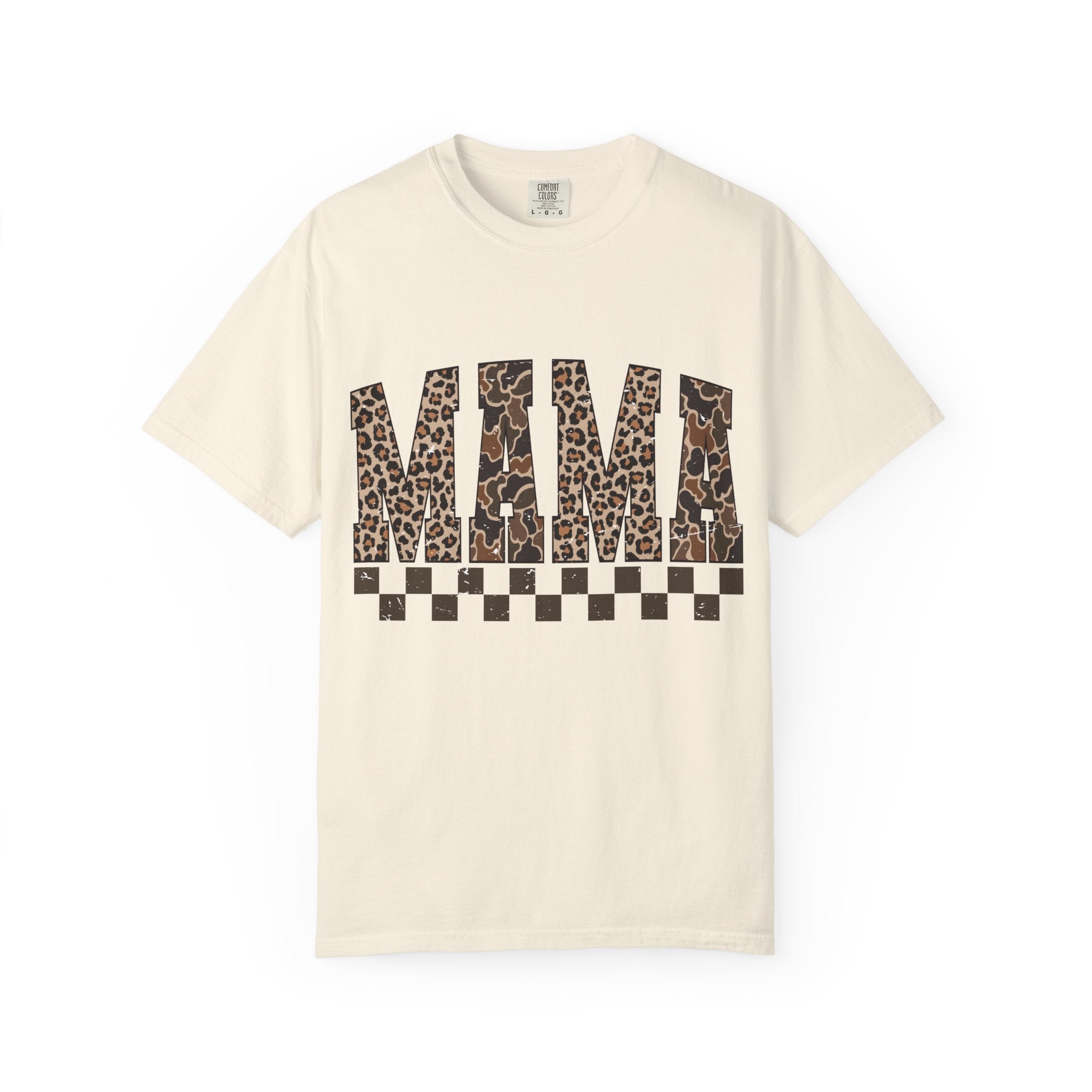Mama  Leopard-Checkered Print T-Shirt