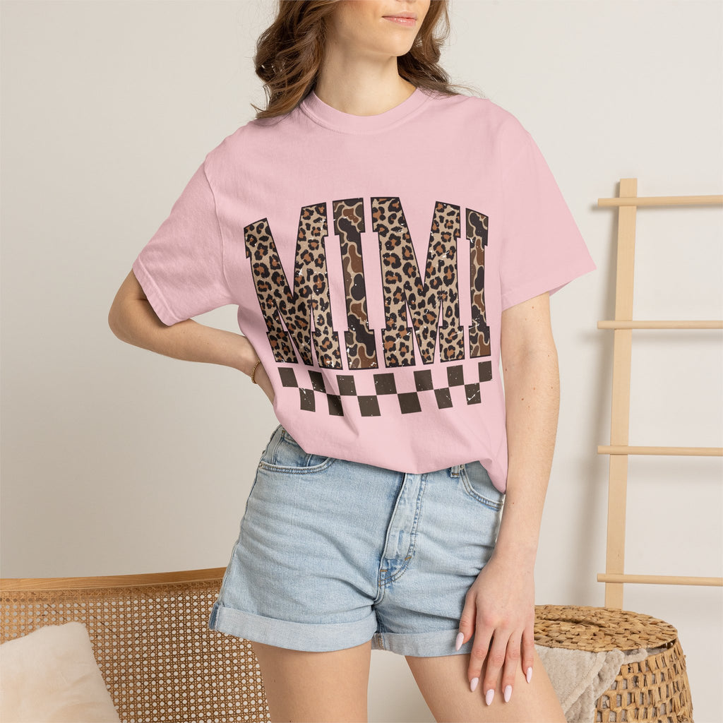 Mimi  Leopard-Checkered Print T-Shirt