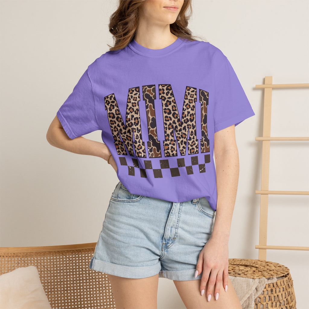 Mimi  Leopard-Checkered Print T-Shirt