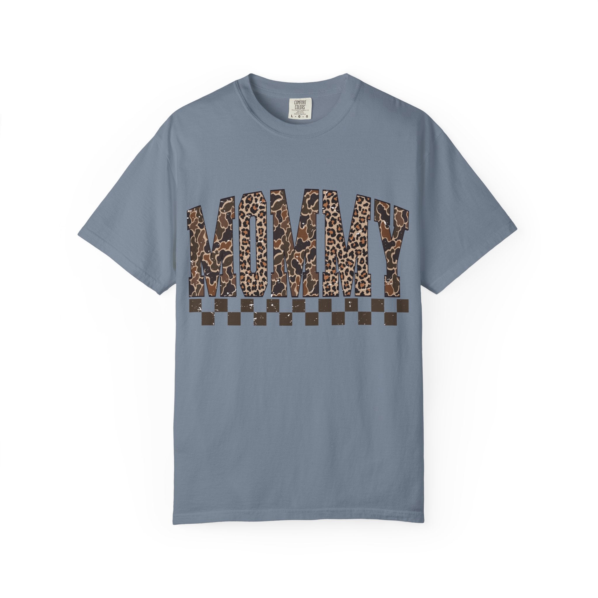 Mommy  Leopard-Checkered Print T-Shirt