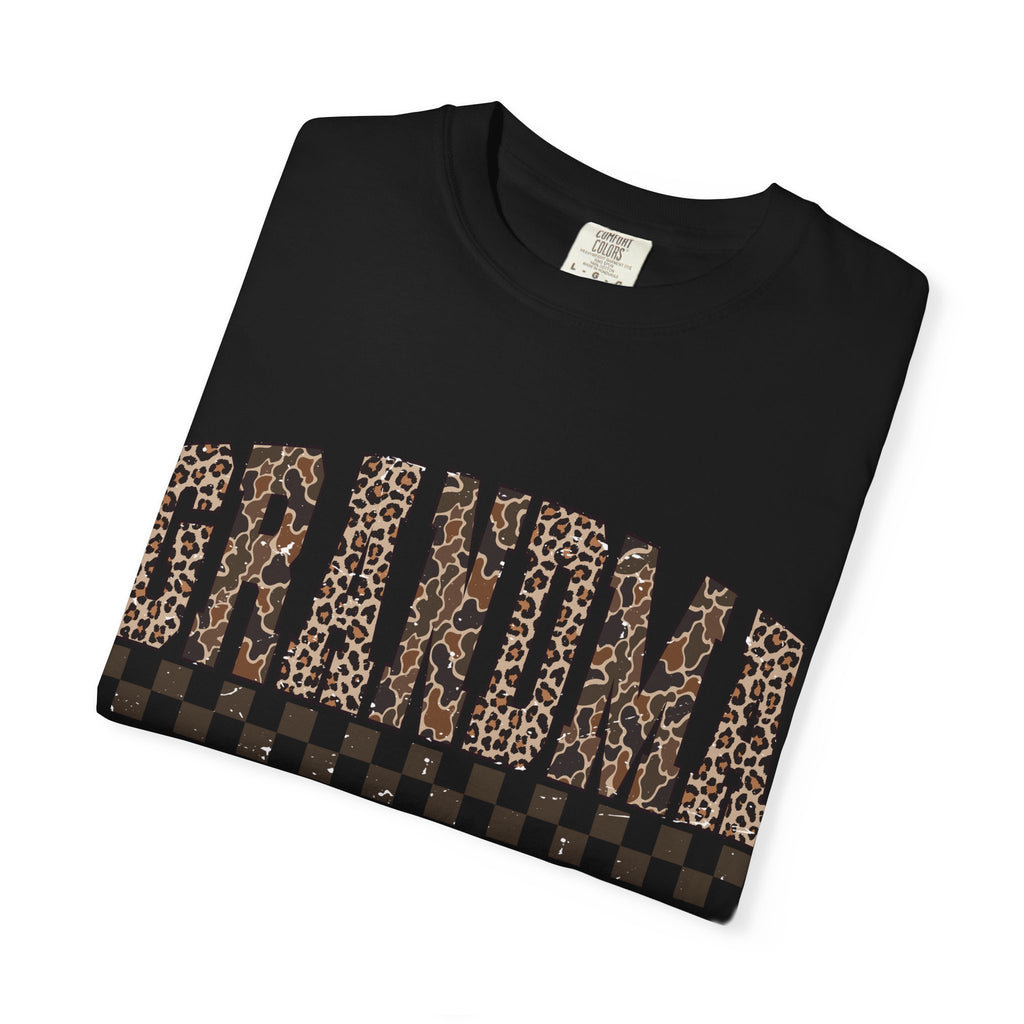 Grandma Leopard-Checkered Print T-Shirt