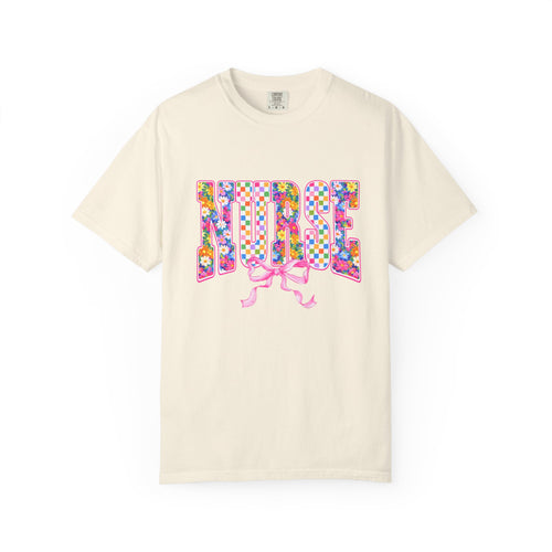 "NURSE" Floral Graphic T-Shirt