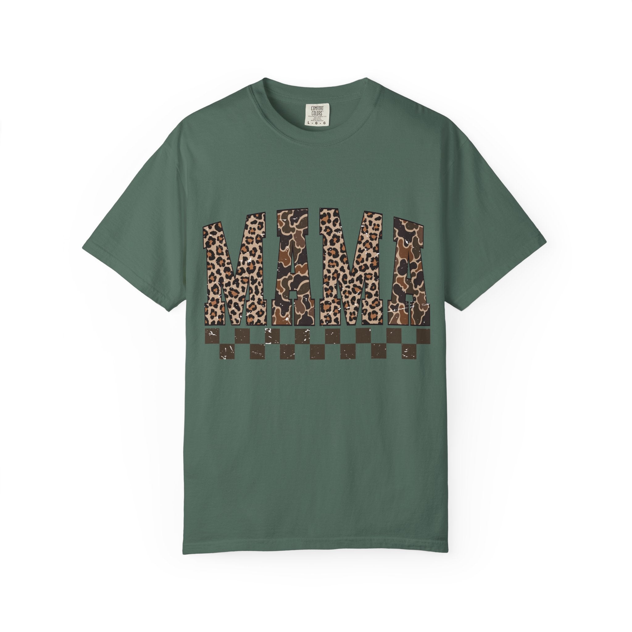 Mama  Leopard-Checkered Print T-Shirt