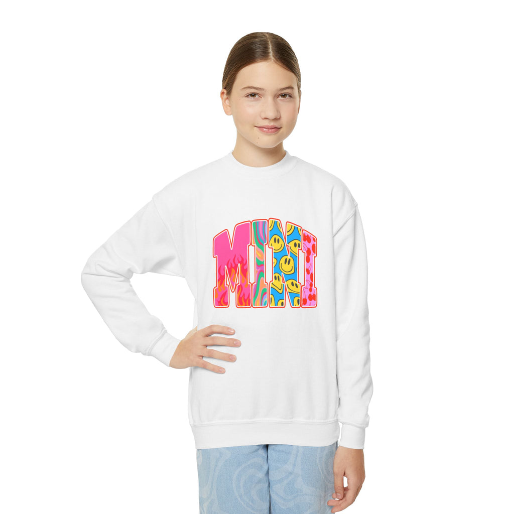 Youth Crewneck Sweatshirt — Retro 'MINI' Graphic