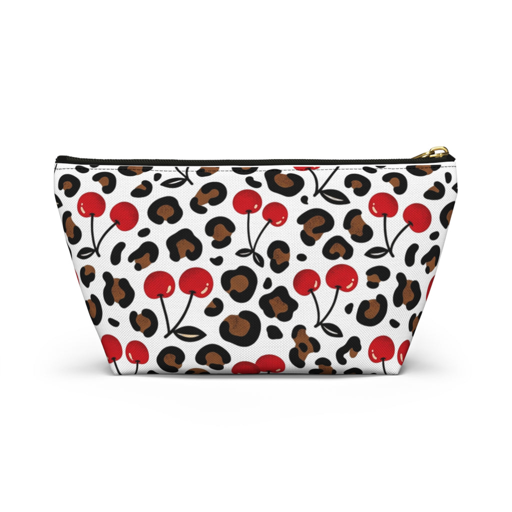 Cherry Leopard Makeup Bag