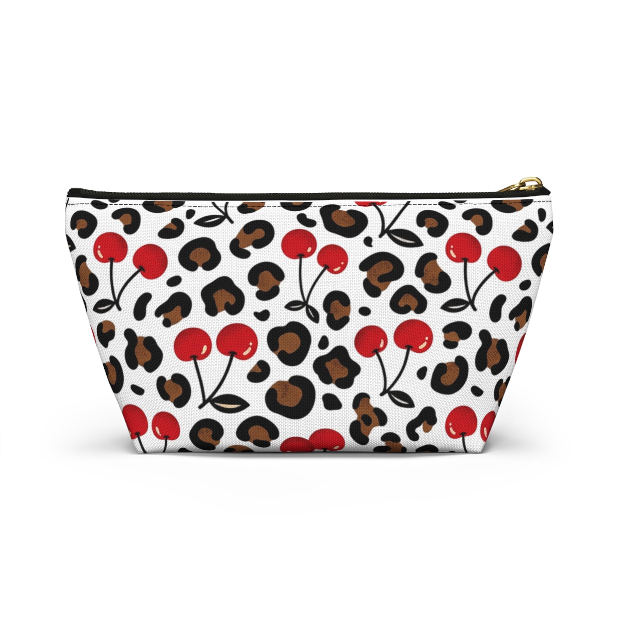 Cherry Leopard Makeup Bag