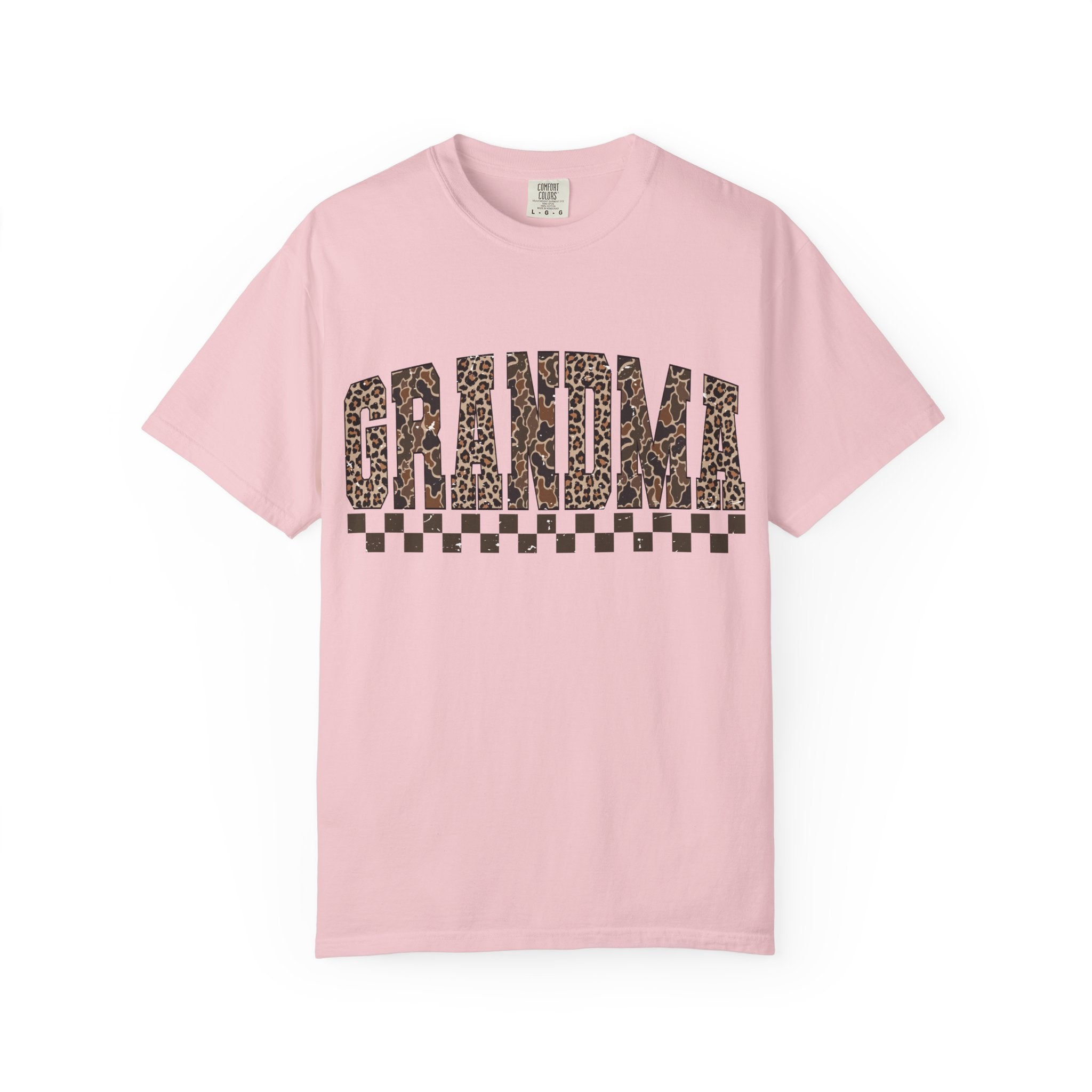 Grandma Leopard-Checkered Print T-Shirt