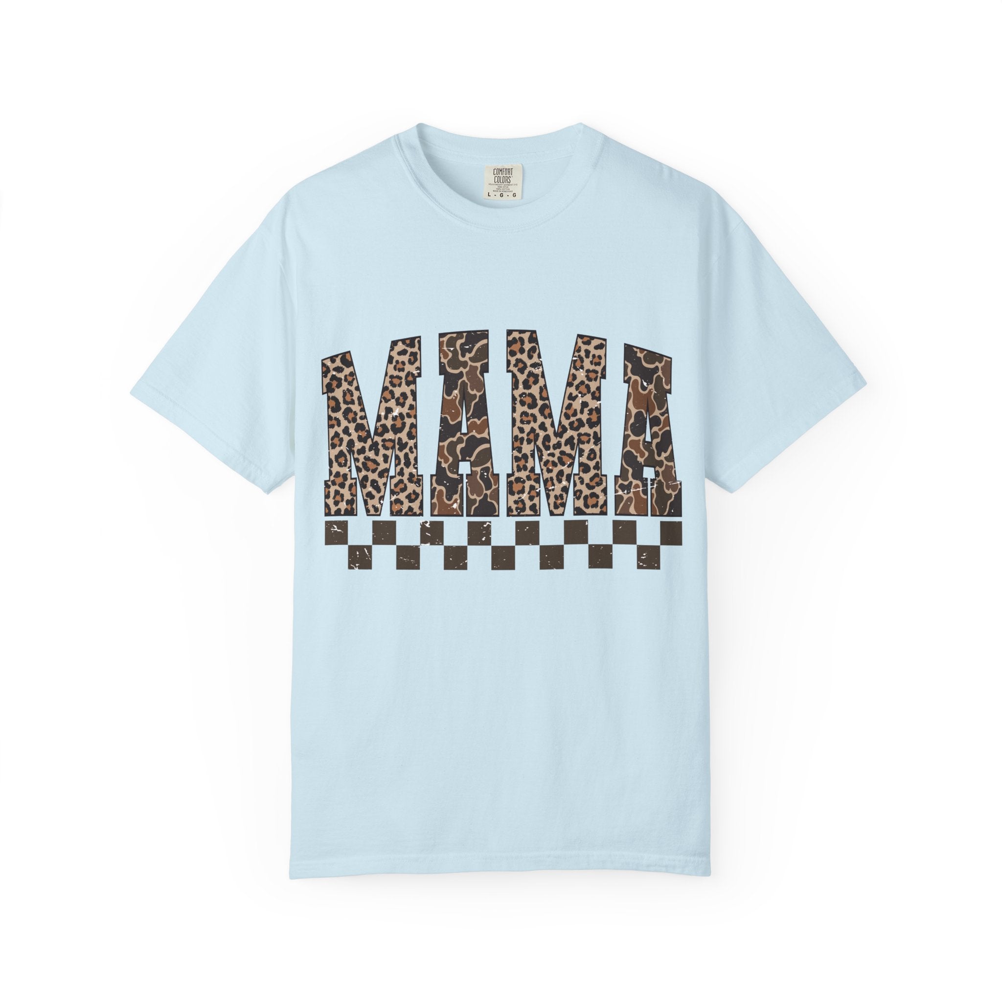 Mama  Leopard-Checkered Print T-Shirt