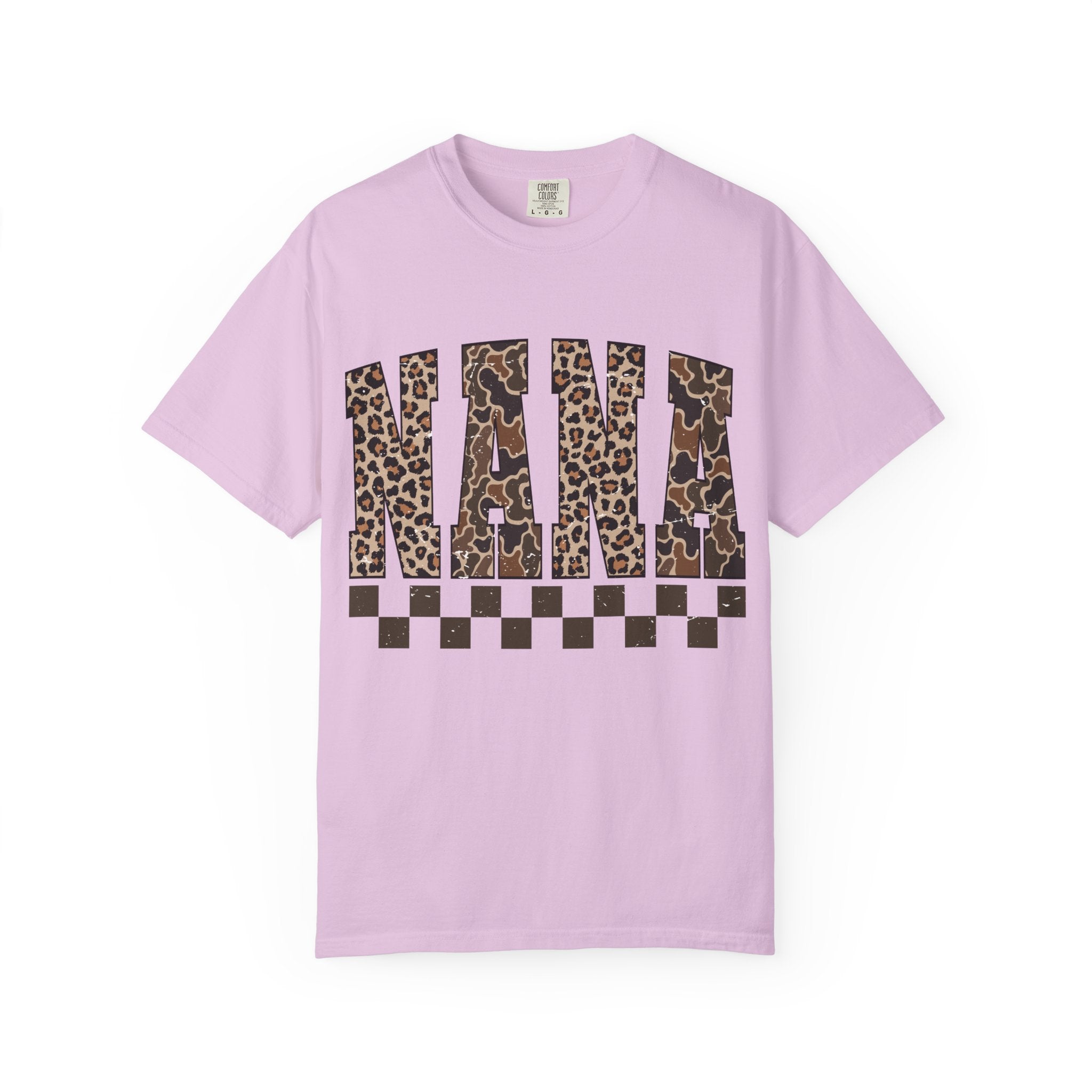 Nana Leopard-Checkered Print T-Shirt