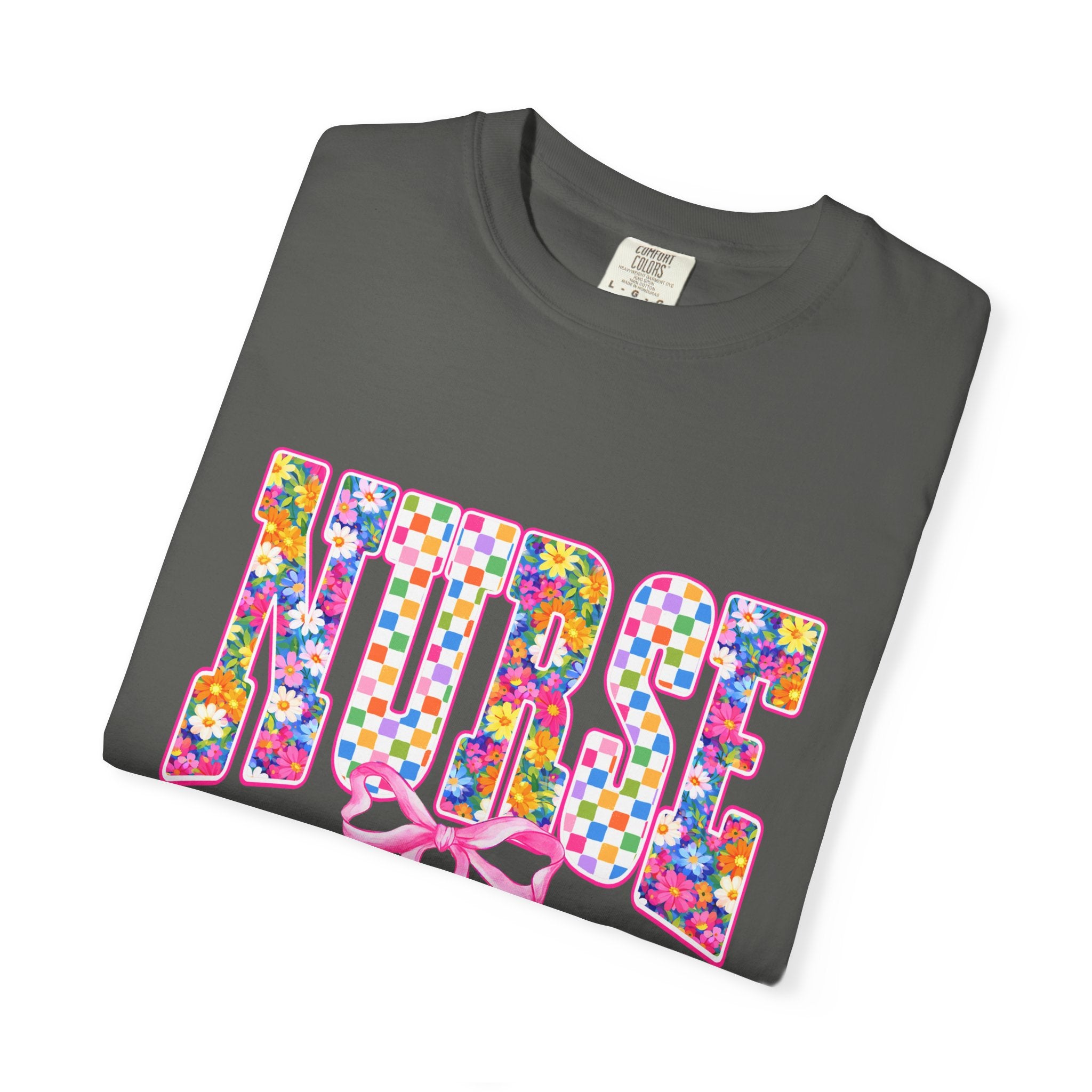 "NURSE" Floral Graphic T-Shirt