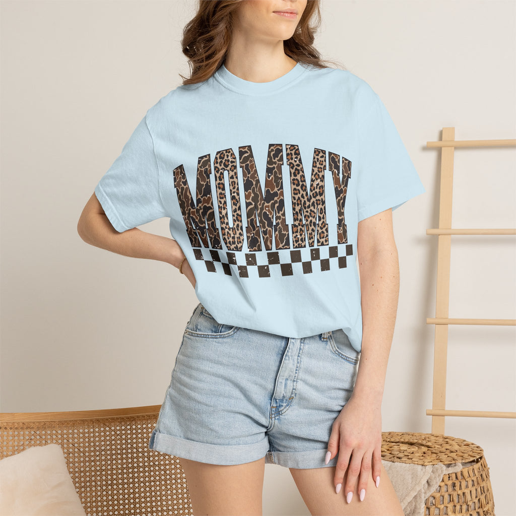 Mommy  Leopard-Checkered Print T-Shirt