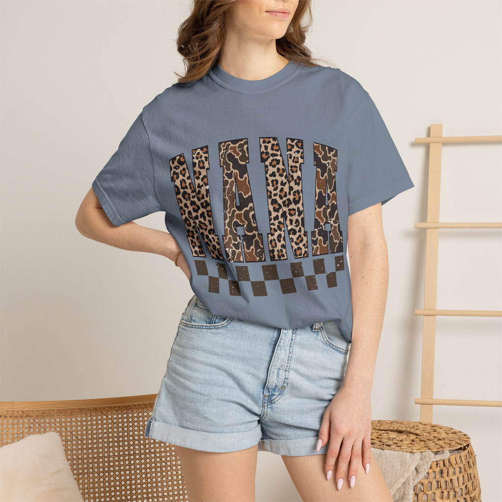 Nana Leopard-Checkered Print T-Shirt