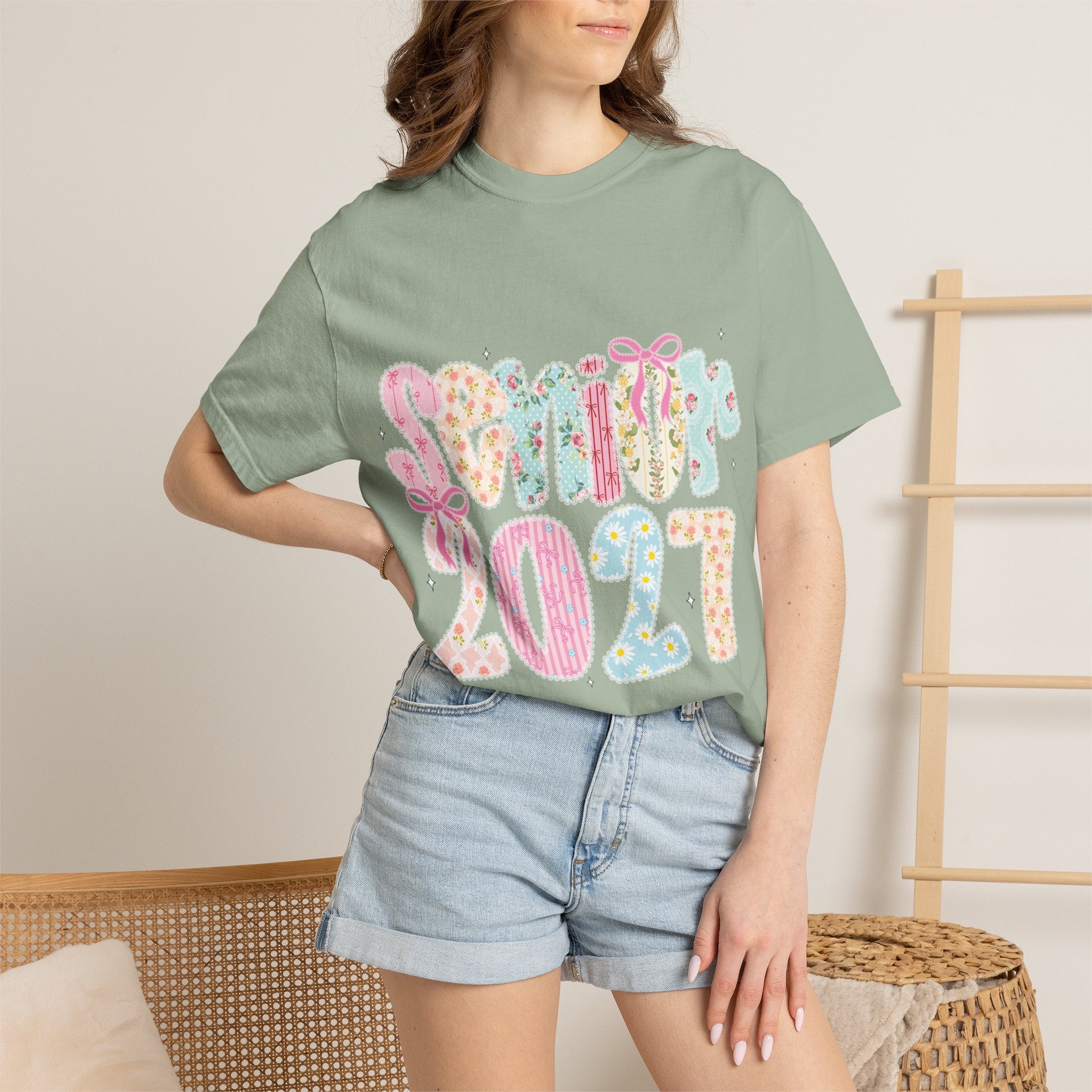 Pastel Floral 'Senior 2027' Graphic Tee
