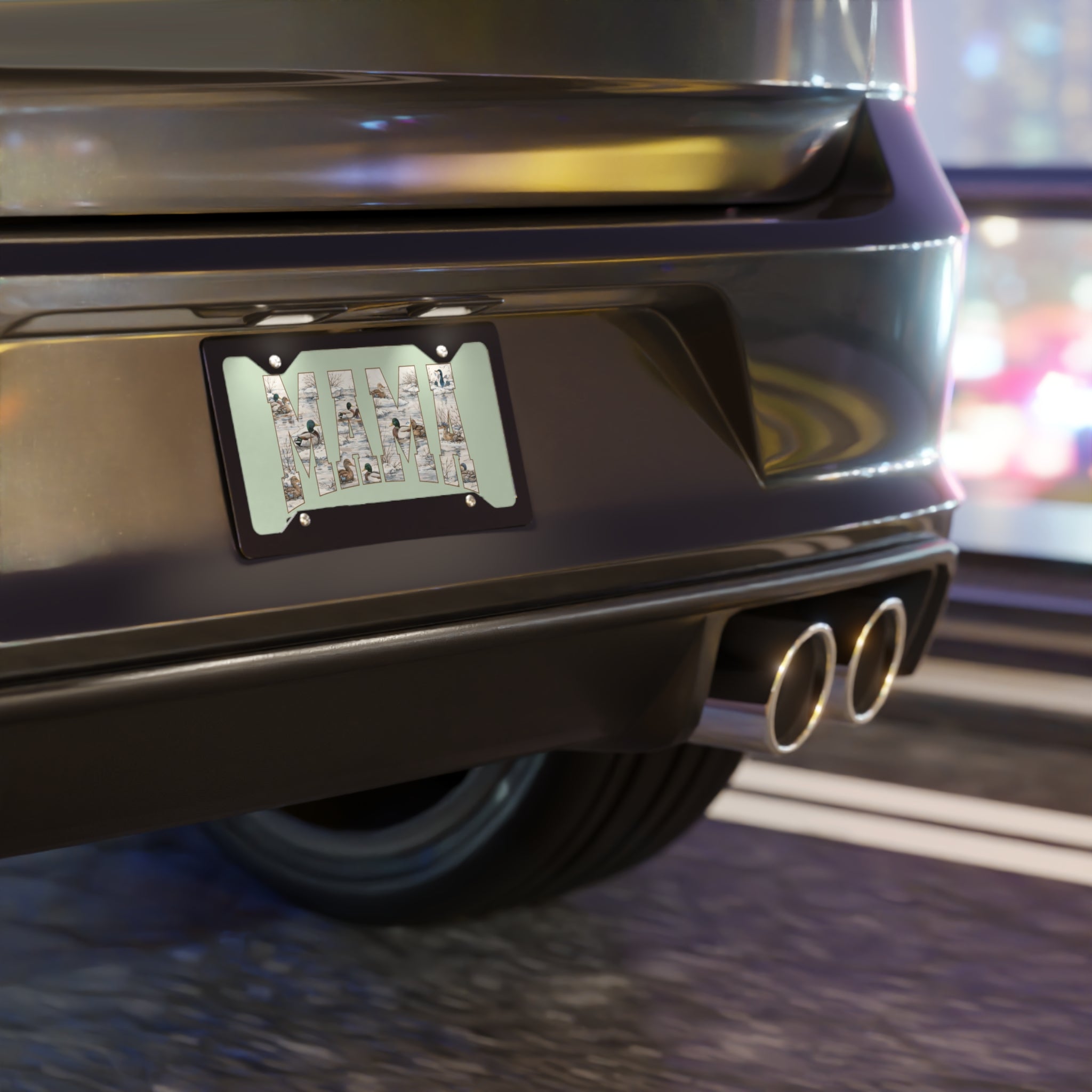 Duck Pattern "MAMA" License Plate