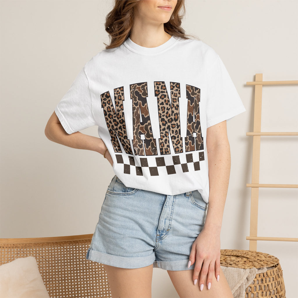 Nana Leopard-Checkered Print T-Shirt
