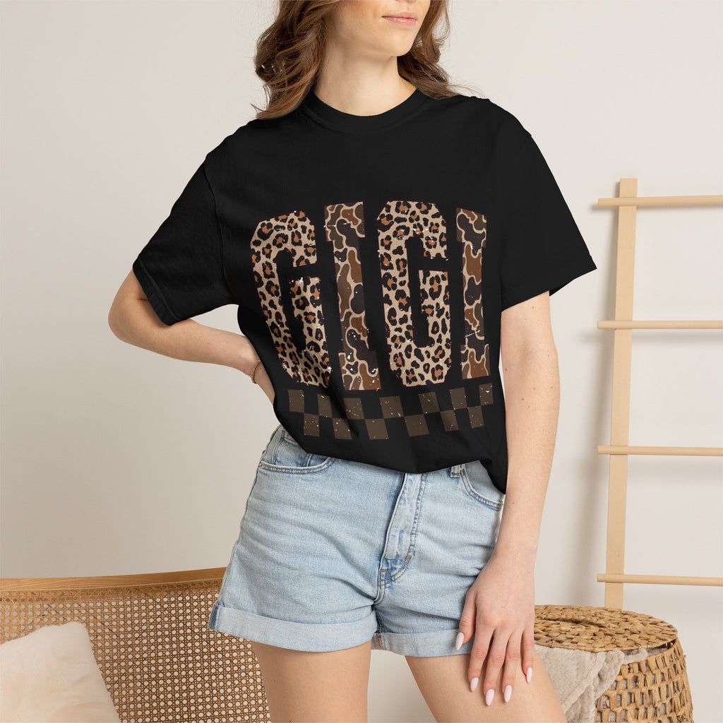 GIGI  Leopard-Checkered Print T-Shirt