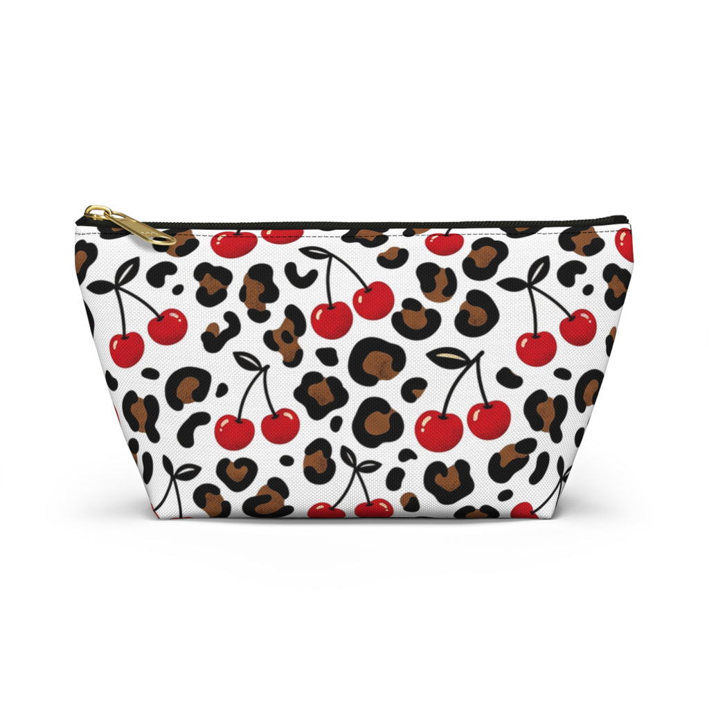 Cherry Leopard Makeup Bag