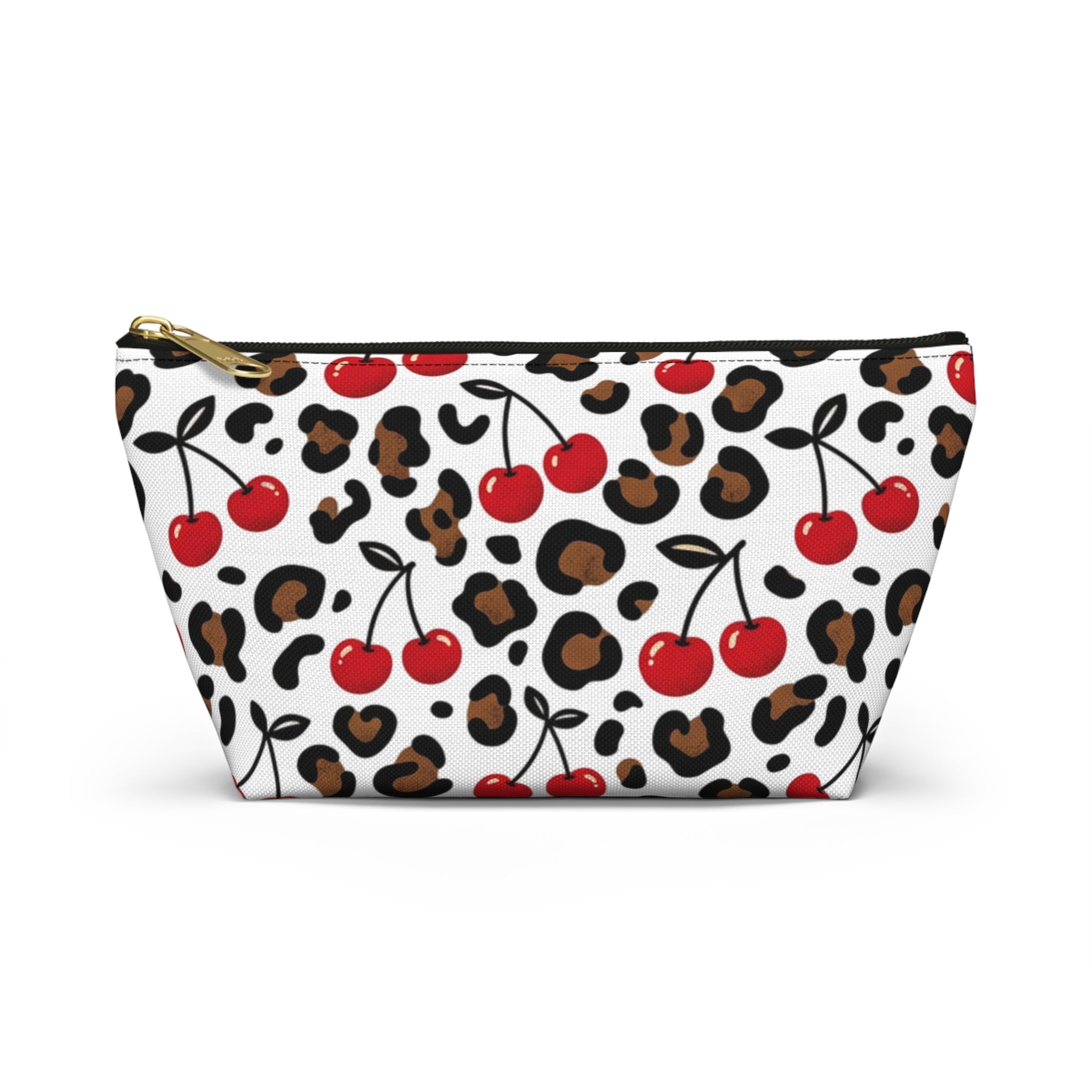 Cherry Leopard Makeup Bag