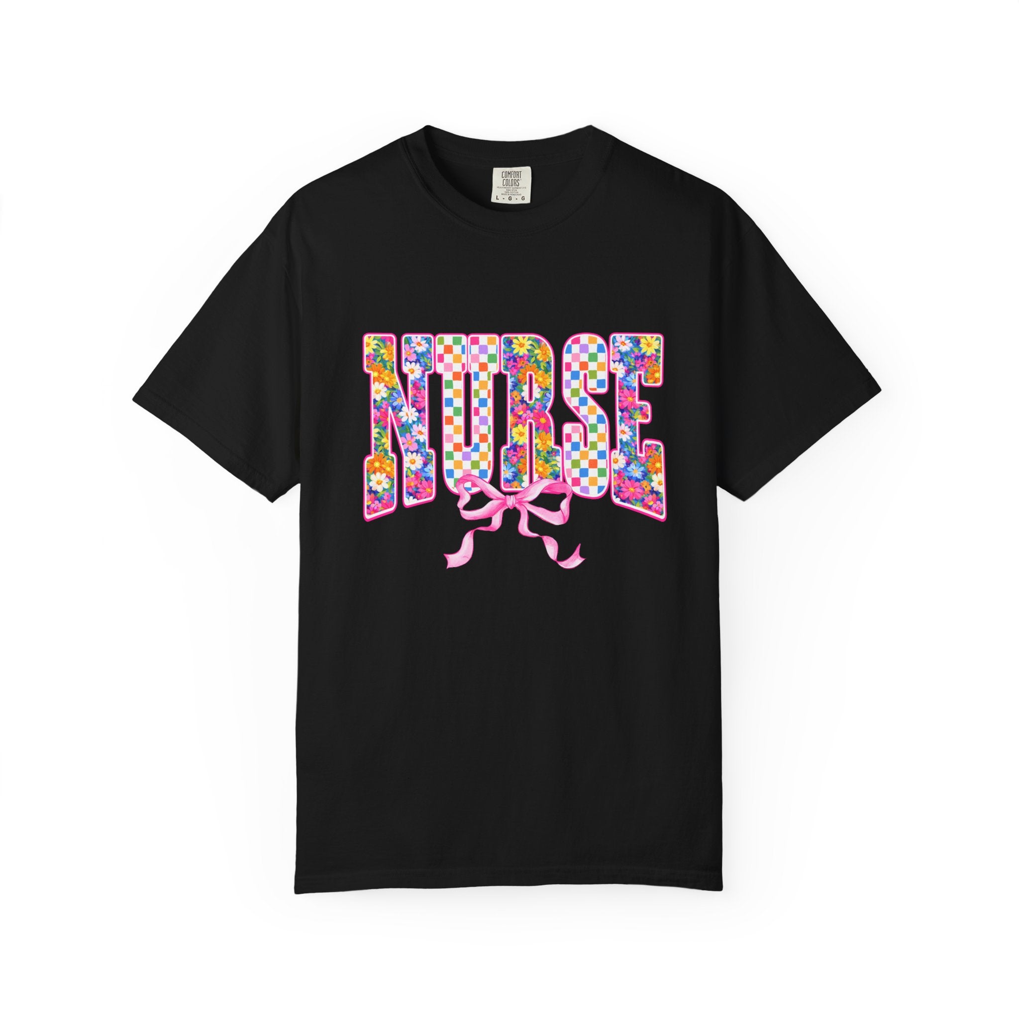 "NURSE" Floral Graphic T-Shirt