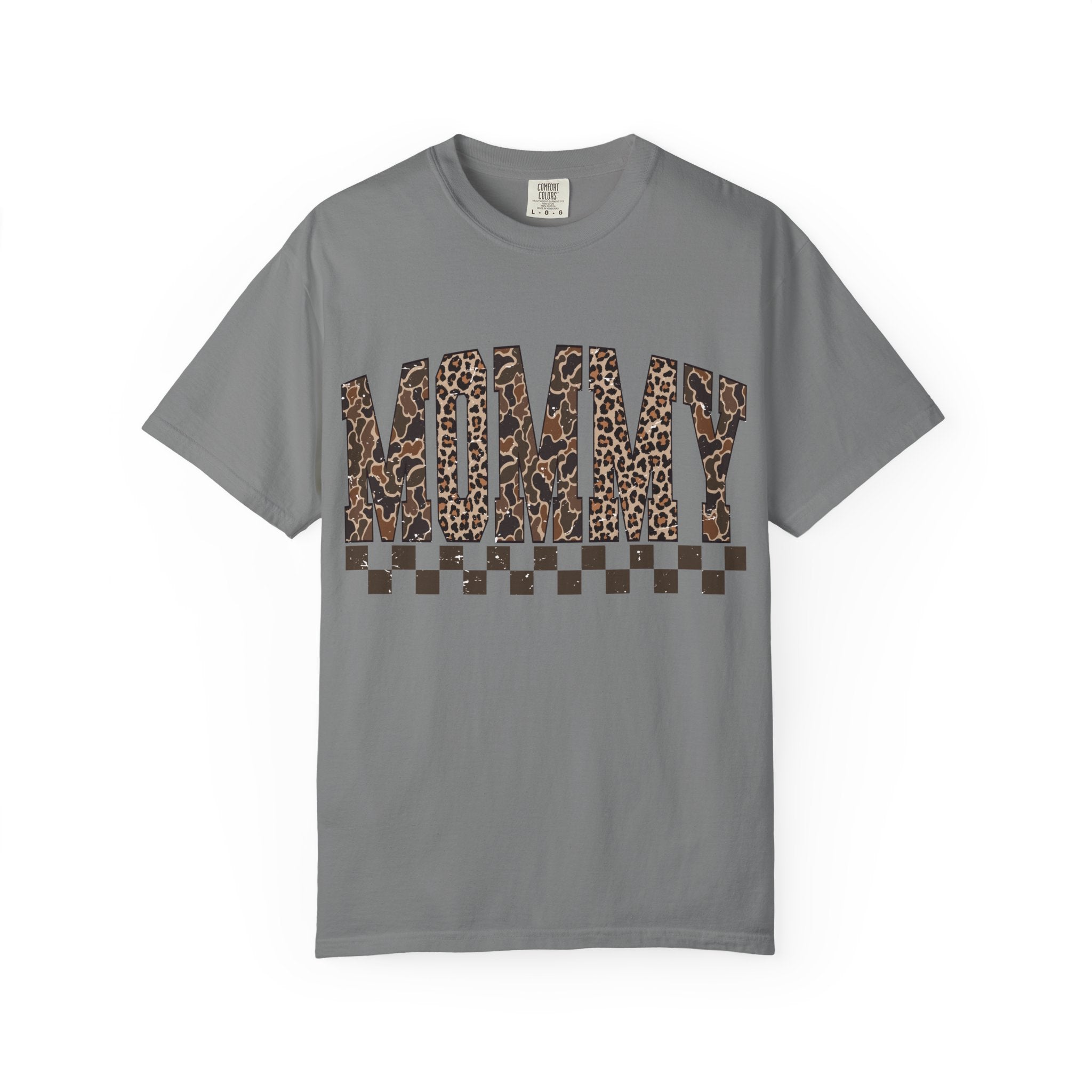 Mommy  Leopard-Checkered Print T-Shirt