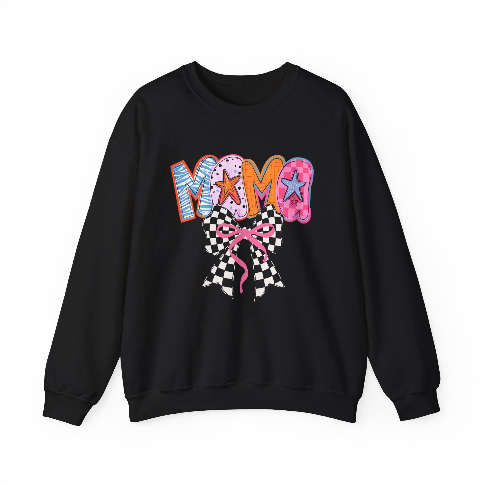 Mama Crewneck Sweatshirt with Checkerboard Bow