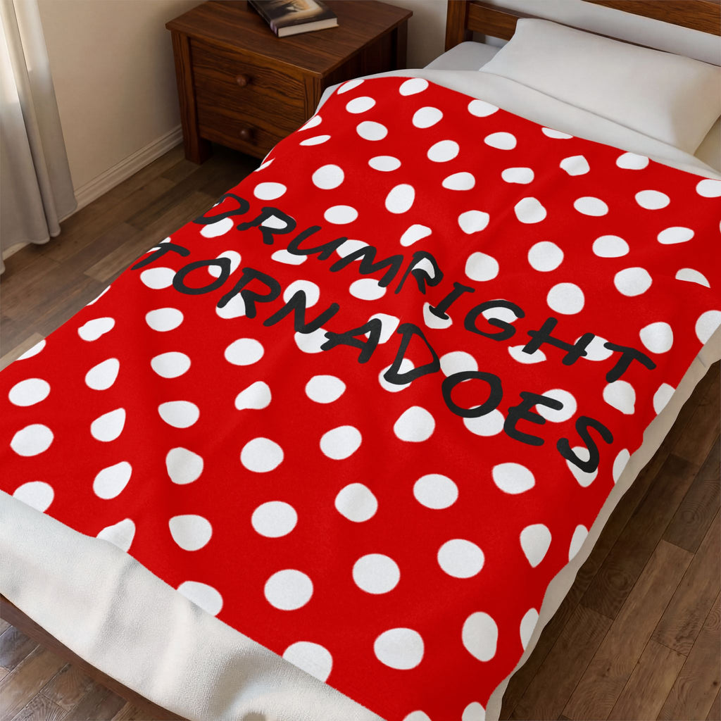 "Drumright Tornadoes"  Polka Dot Plush Throw Blanket