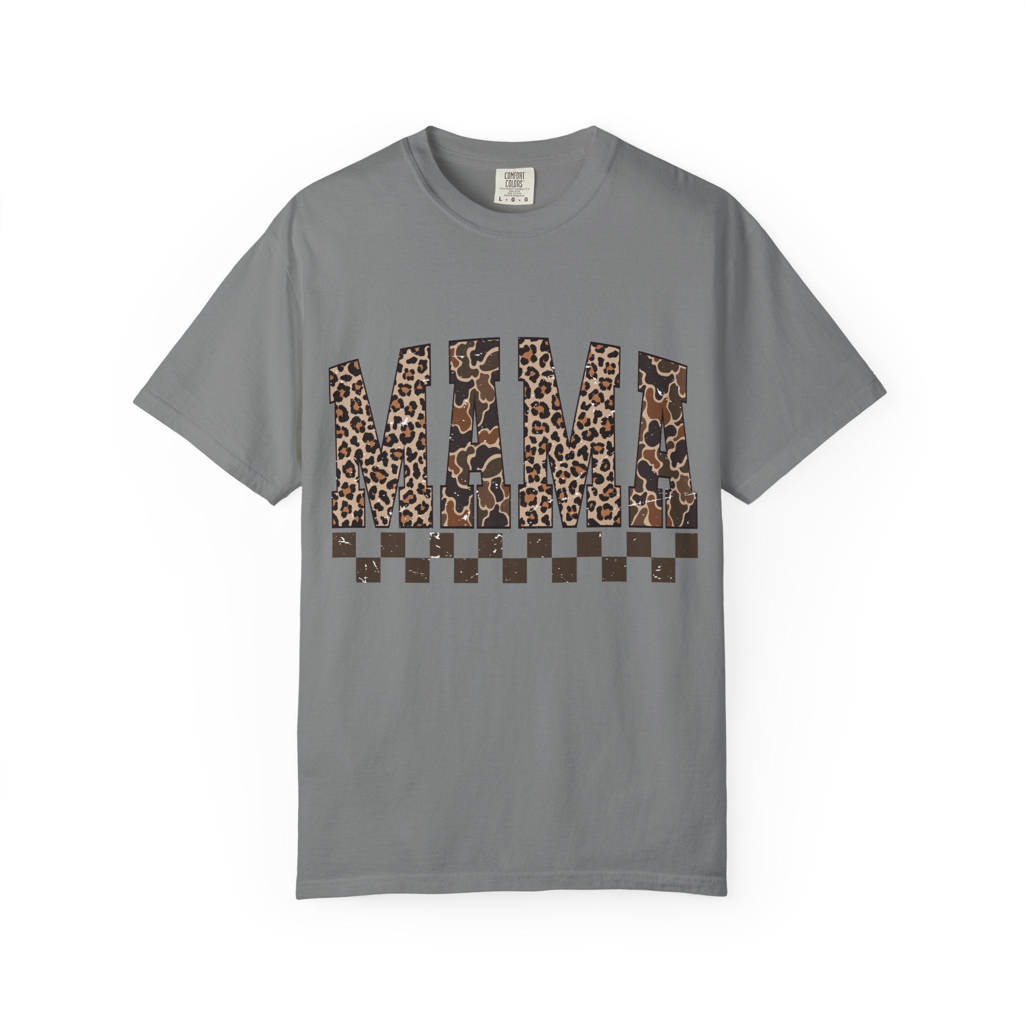 Mama  Leopard-Checkered Print T-Shirt
