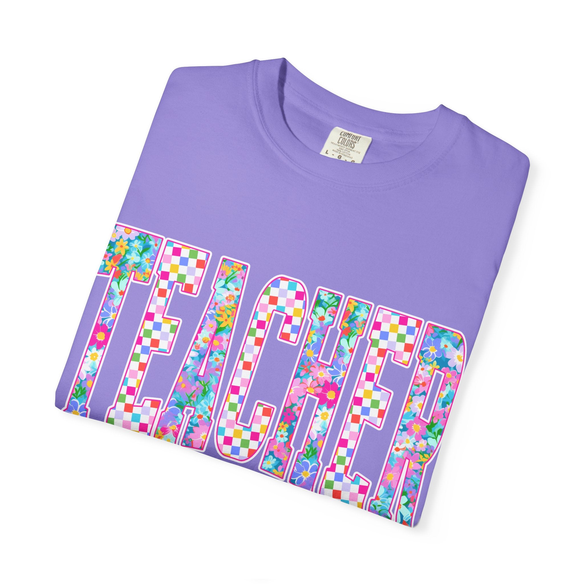 Teacher Floral Comfort Colors T-Shirt