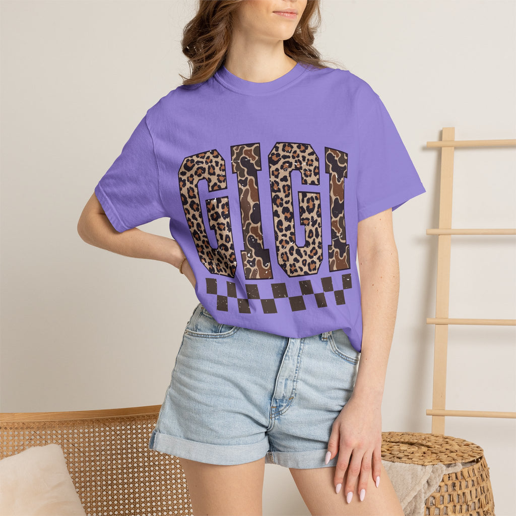 GIGI  Leopard-Checkered Print T-Shirt