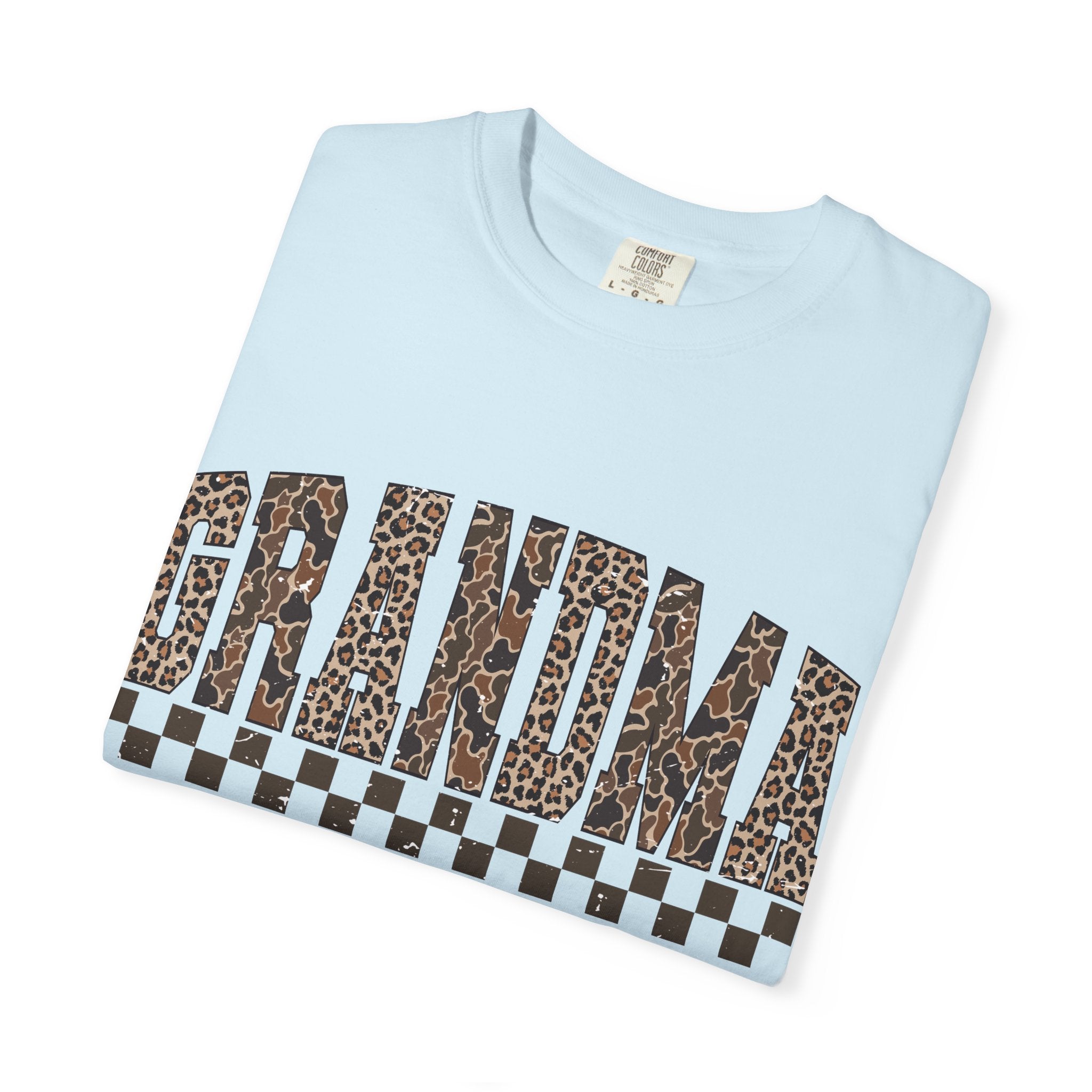 Grandma Leopard-Checkered Print T-Shirt