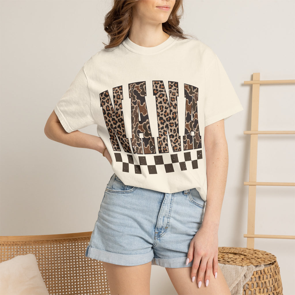 Nana Leopard-Checkered Print T-Shirt