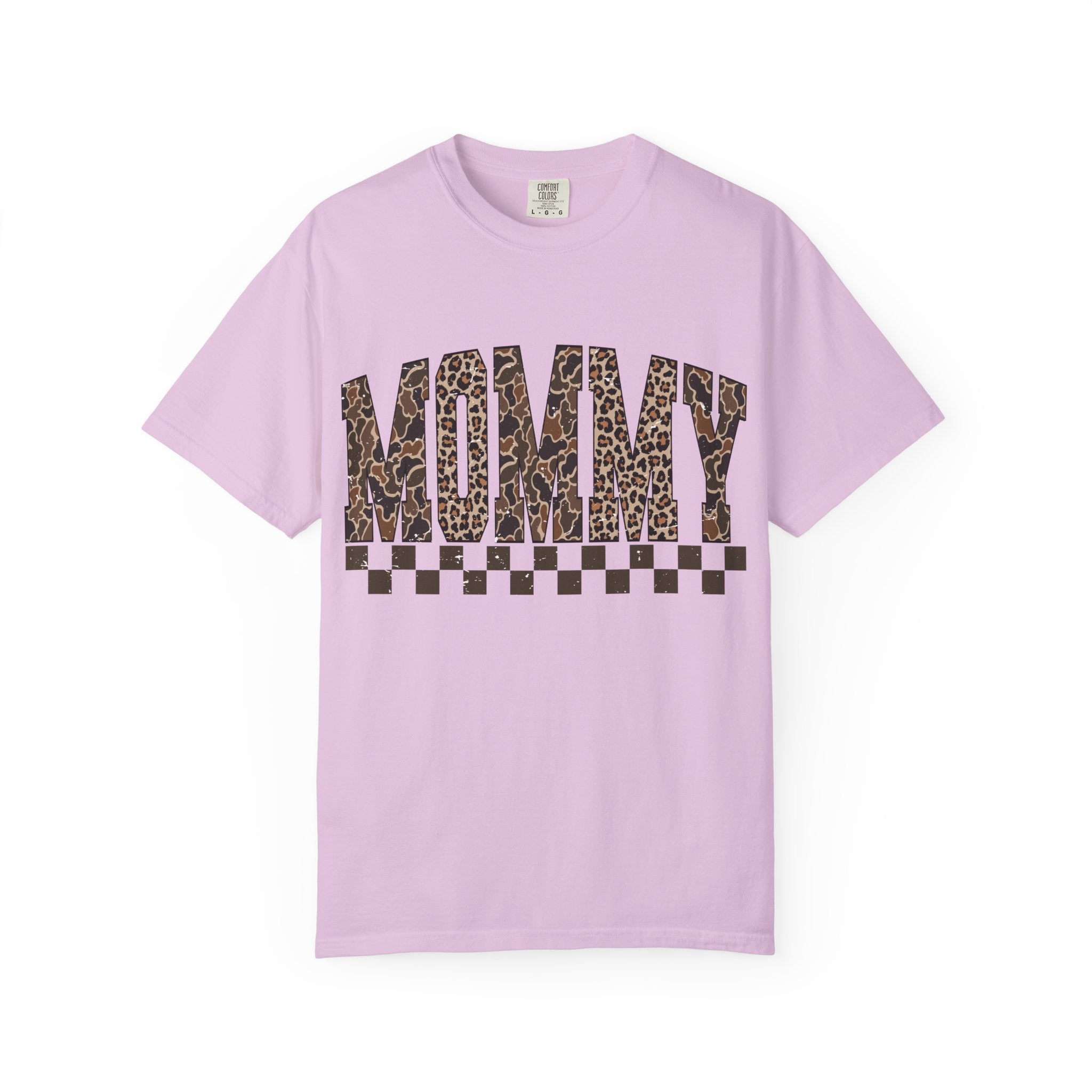 Mommy  Leopard-Checkered Print T-Shirt