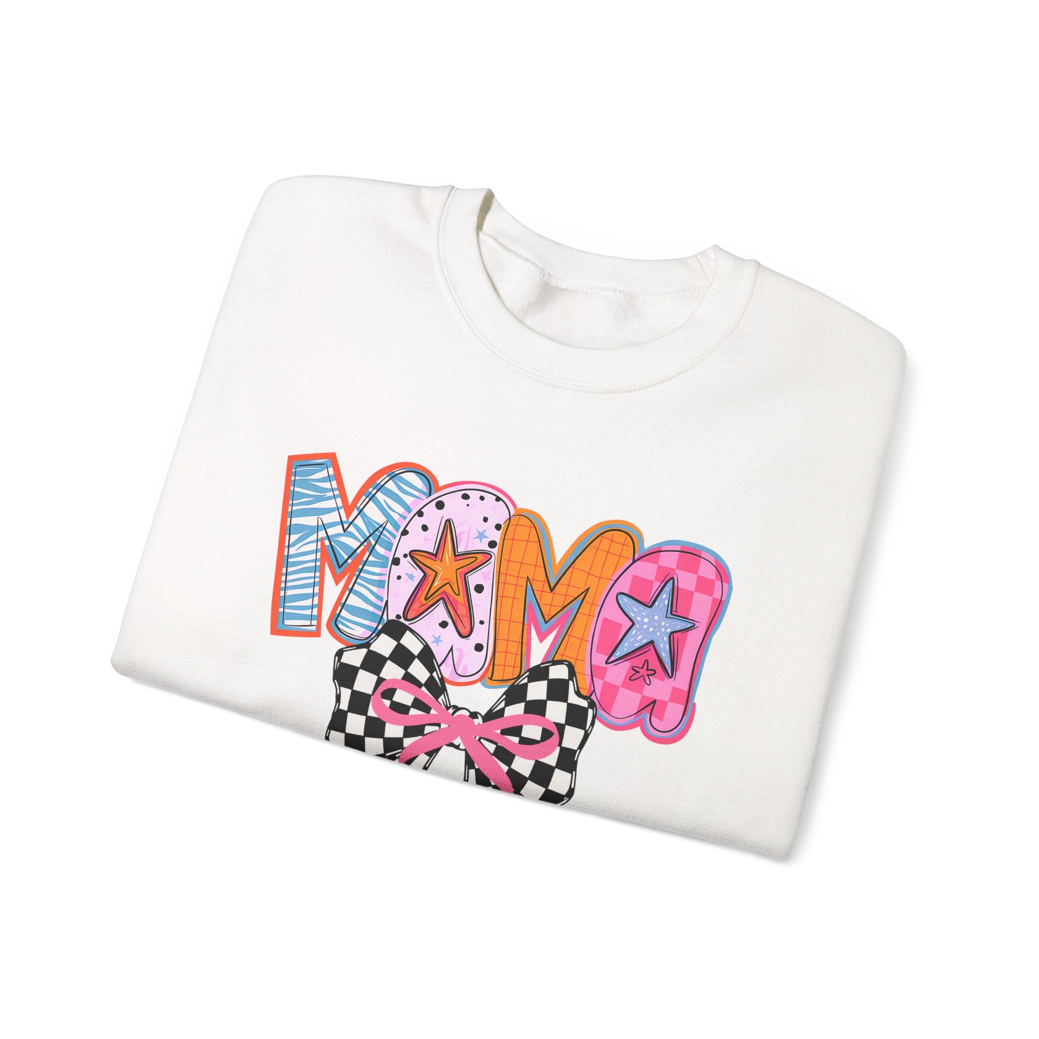 Mama Crewneck Sweatshirt with Checkerboard Bow