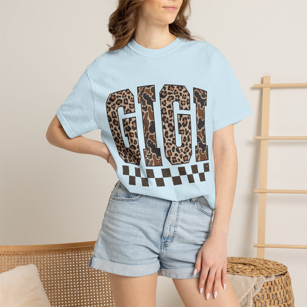 GIGI  Leopard-Checkered Print T-Shirt