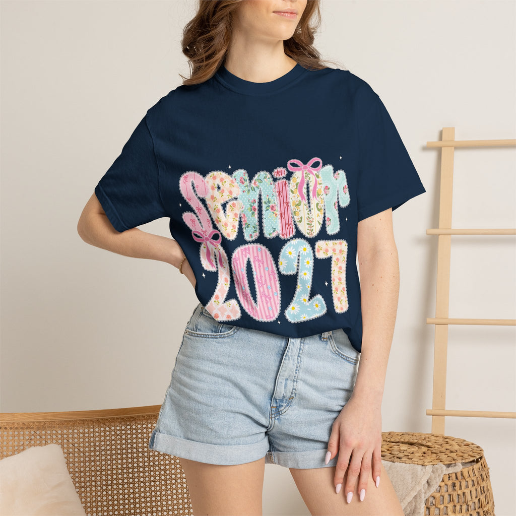 Pastel Floral 'Senior 2027' Graphic Tee