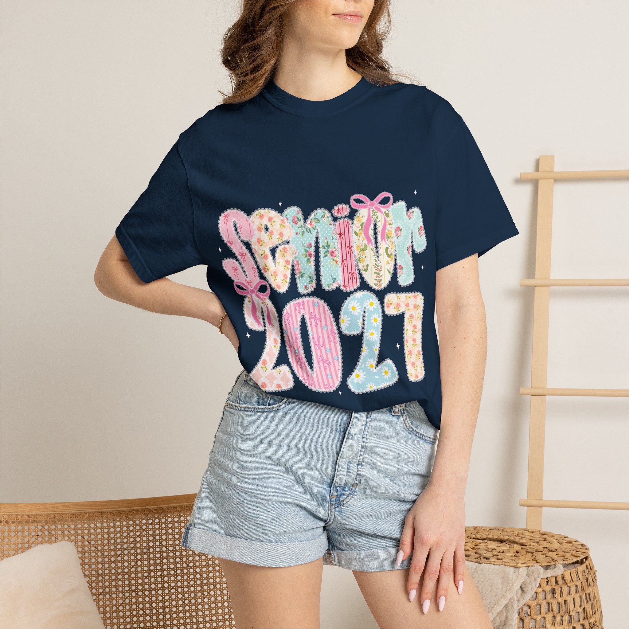 Pastel Floral 'Senior 2027' Graphic Tee