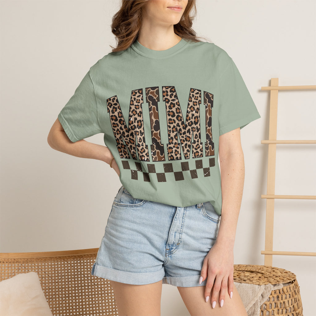 Mimi  Leopard-Checkered Print T-Shirt