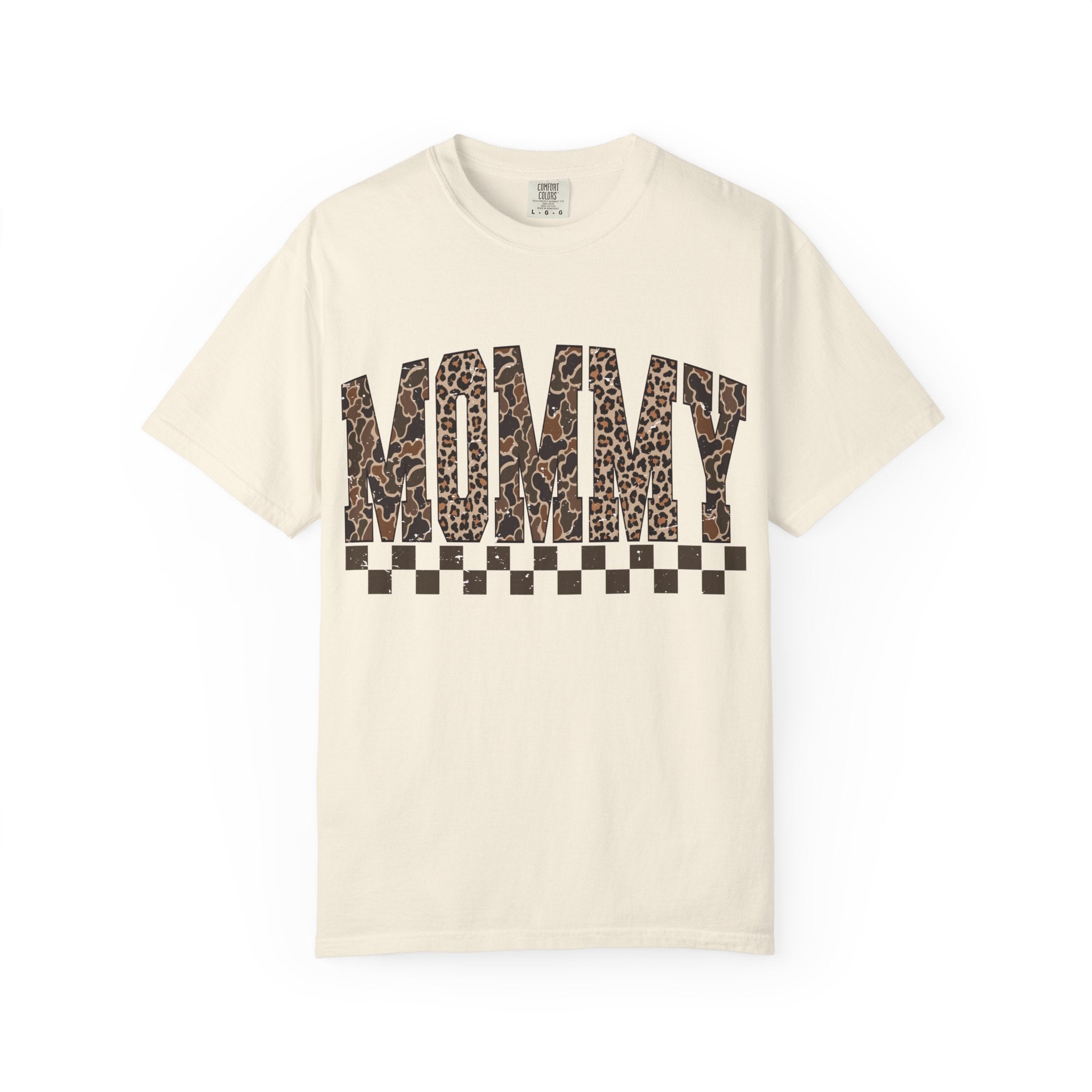 Mommy  Leopard-Checkered Print T-Shirt