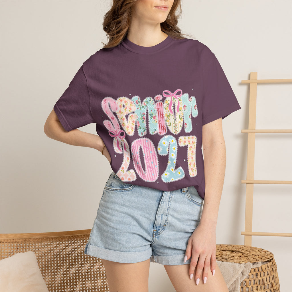 Pastel Floral 'Senior 2027' Graphic Tee