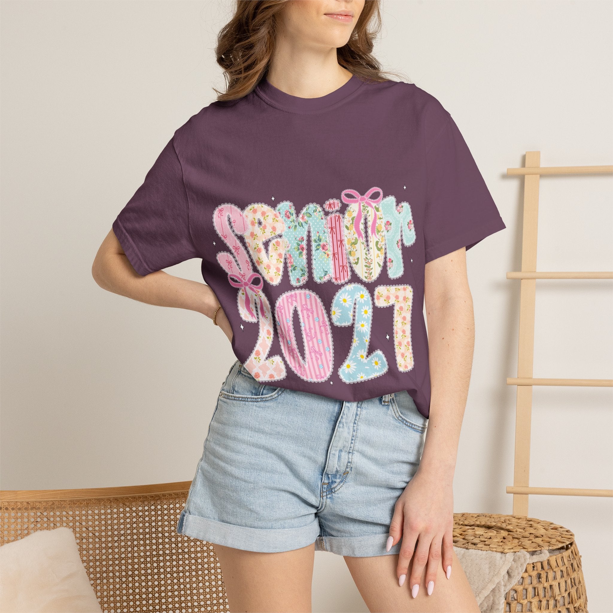 Pastel Floral 'Senior 2027' Graphic Tee